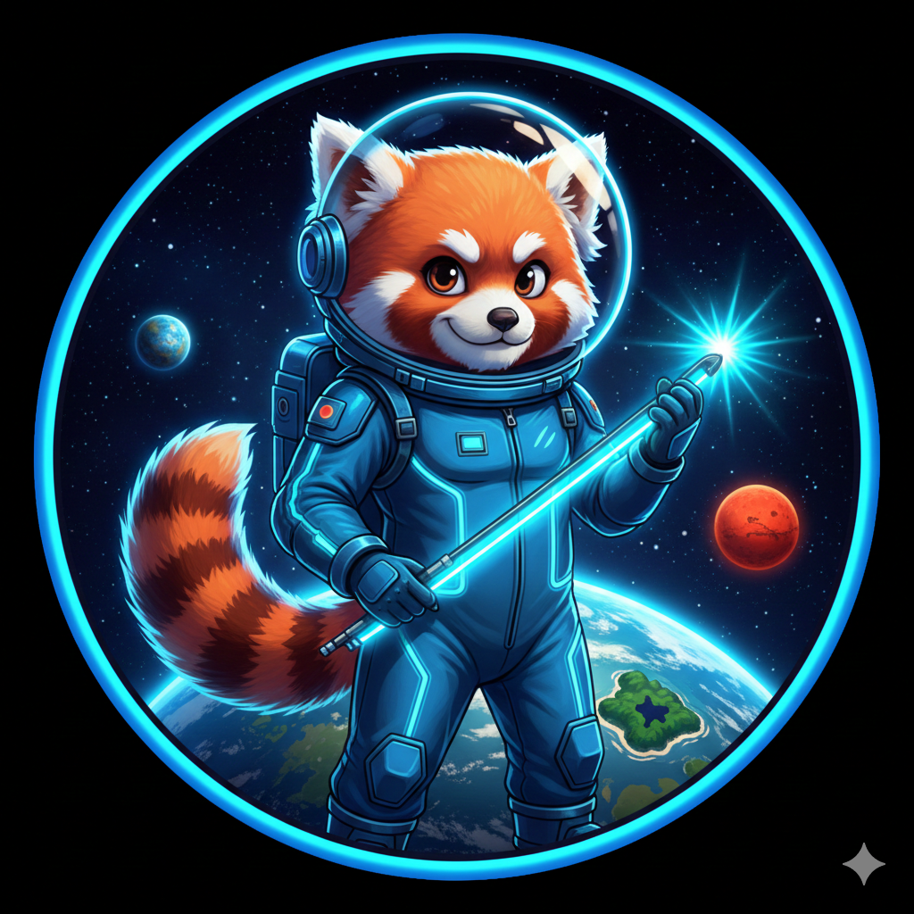 SkyPanda - Cosmic Red Panda Astronaut Violinist